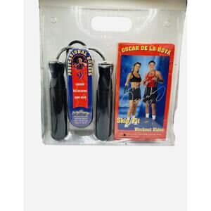 Vintage Vhs Autographed By Oscar De La Hoya New Skip Fit Video Set Leather